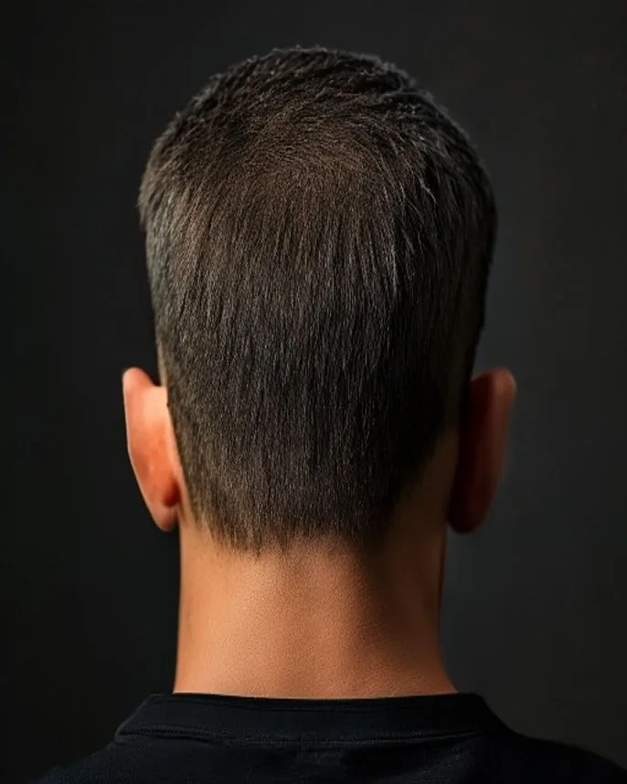 Frischer Fade mit sauberer Kontur, Detailaufnahme